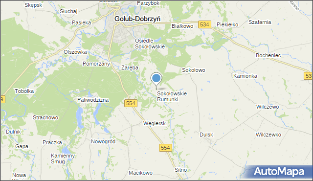 mapa Sokołowskie Rumunki, Sokołowskie Rumunki na mapie Targeo